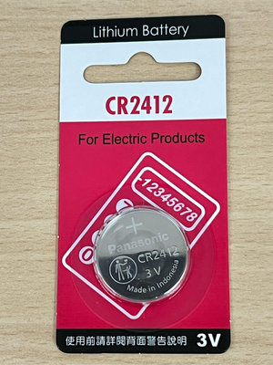 電池通 國際牌 Panasonic CR2412  鈕扣電池 3V 一顆