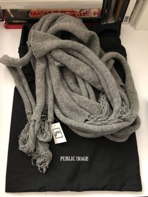 日本品牌 Public Image 羊毛長圍巾Dior HOMME hedi 風格原價上萬元