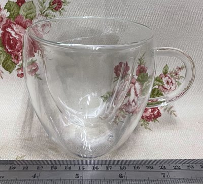 龍廬- 玻璃製品-心形雙層超輕耐熱玻璃杯-透明色/2個一起賣  結婚情人節禮物情侶咖啡杯茶杯愛心杯
