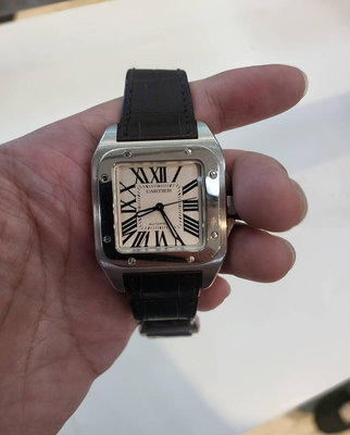 『已交流』#史丹力名錶交流 卡地亞 Santos 100 de 山度士 經典 羅馬數字時標 CARTIER W20106X8 中型款 36mm