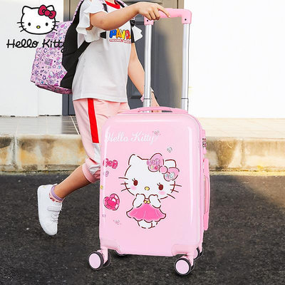 ＂行李箱＂hellokitty兒童行李箱卡通女孩拉桿箱旅行箱女童學生20寸小型登機