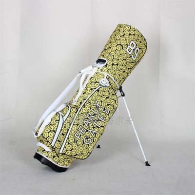 【熱賣精選】新款PEARLY GATES高爾夫球包PG支架包球袋桿包golf輕便球包 黃色笑臉背包