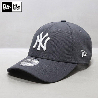 UU代購#NewEra帽子韓國代購MLB棒球帽硬頂大標NY洋基隊鴨舌帽潮牌帽灰色