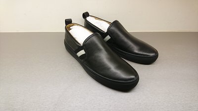 [全新現貨-SALE!] BALLY 黑色皮革 織帶 懶人鞋 / 休閒鞋