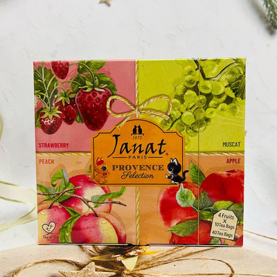 斯里蘭卡 Janat 普羅旺斯系列水果風味茶 綜合水果風味 40入 另有單口味水果風味茶（草莓/水蜜桃/蘋果/麝香葡萄）