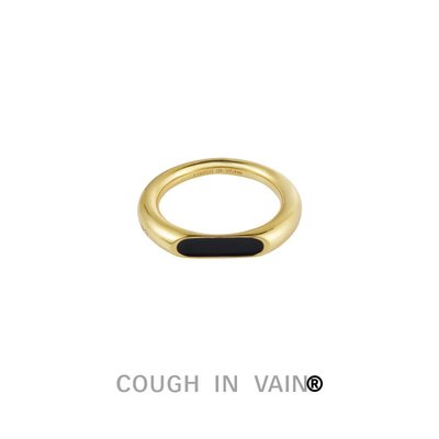 COUGH IN VAIN 琺瑯刻字切面戒指女設計小眾情侶對戒指環手飾品