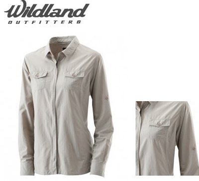[速捷戶外] WildLand荒野 W1201-83女拉鏈可調節抗UV襯衫-白卡其 (荒野.襯衫.透氣.輕透.UV)