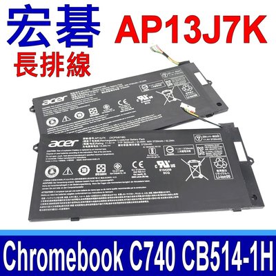 ACER AP13J7K 原廠電池 長排線 Chromebook C740 C740-C32M C740-C3P1