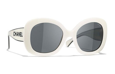 CHANEL 香奈兒 方形方框太陽眼鏡墨鏡 白色 歐版