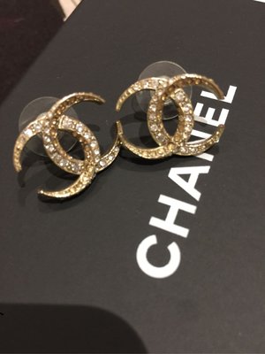 Chanel 杜拜款 大款 金cc超閃亮 鑽 耳環