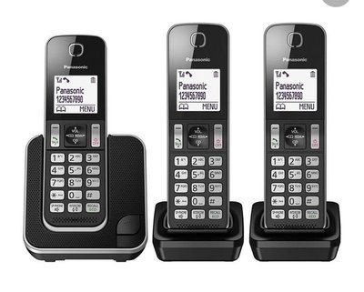 國際牌來電顯示三手機數位無線電話KX-TGD313 中文介面停電可用公司貨保固兩年