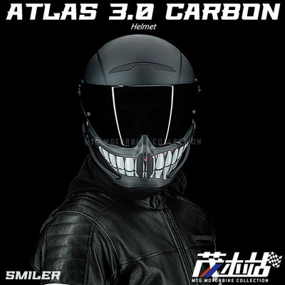 ❖茂木站 MTG❖ 英國 RUROC ATLAS 3.0 CARBON 全罩 安全帽 碳纖維 快拆鏡片。SMILER