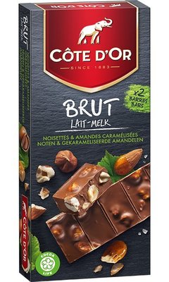 比利時代購巧克力-Cote d'Or 比利時大象牌榛果杏仁巧克力片，買10片送1片，另有提供86%黑巧克力供顧客選購。