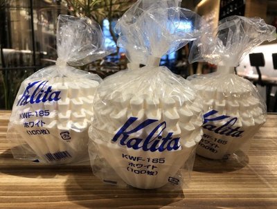 ‧瓦莎咖啡‧ 日本製 Kalita 酸素漂白濾紙185濾杯專用100張入波浪濾紙 蛋糕濾紙2-4人用