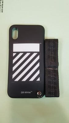 OffWhite x iPhone X 與 XS Cover Off-White手機殼 背殼 軟殼 吊飾 飄帶 綁帶 手環 斑馬 黑色