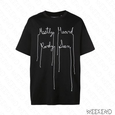 【WEEKEND】 MOSTLT HEARD RARELY SEEN MHRS 草寫文字 脫線效果 短袖 T恤 黑色