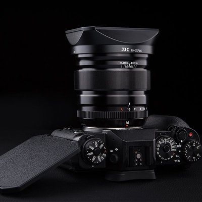 JJC相機遮光罩 適用富士LH-XF16遮光罩XF 16mm f1.4鏡頭富士XT20 XT30 XT4保護金屬廣角方形