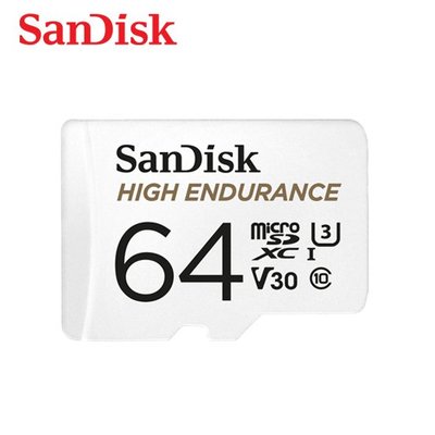 SanDisk 高耐久 MicroSD V30 U3 4K 長時專用記憶卡 64G(SD-SQQNR-64G)