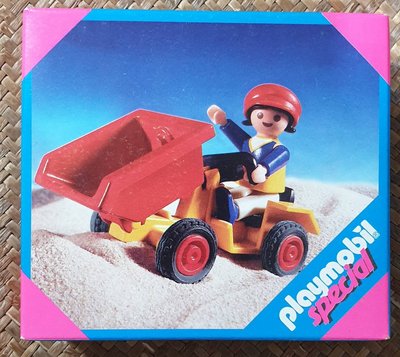 playmobil  絕版 小女孩 挖土車