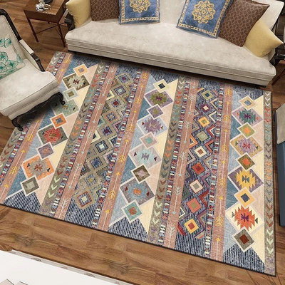 美式復古風地毯歐式民族風客廳地毯簡約沙發茶幾客廳床邊地毯客廳