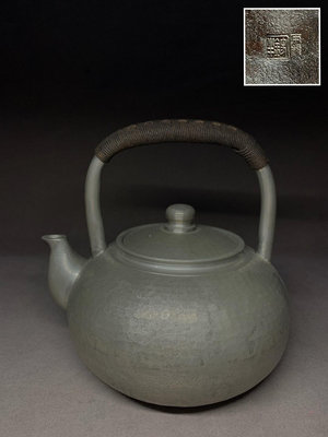 錫制手工捶目紋提梁壺茶壺湯沸本錫 錫半制日本回流瓷器茶