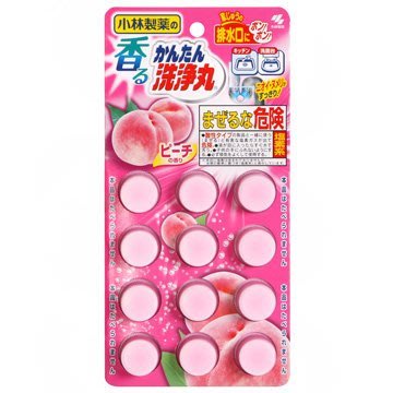 日本製 小林製藥 排水管香氛除垢錠 清潔錠-蜜桃香 12錠入