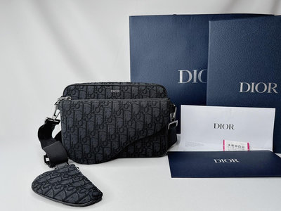 DIOR 黑色Dior Oblique三合一馬鞍包