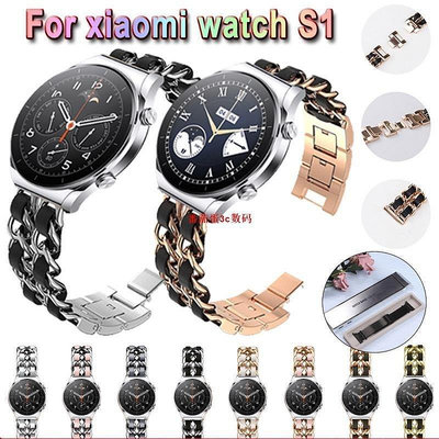 xiaomi watch S1錶帶  小米手錶 S1 手錶 屬配皮革錶帶QW【潤虎百貨】