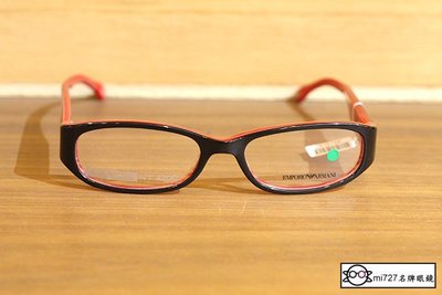 【mi727久必大眼鏡】EMPORIO ARMANI 出清特惠價 光學膠框眼鏡 全新真品 國際品牌 穿搭時尚(黑紅)