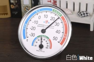 白色指針型室內溫濕度 溫度計+濕度計(大號 13 cm高度約2.5公分) TH-101 機械式溫度濕度計 免電池 吊掛