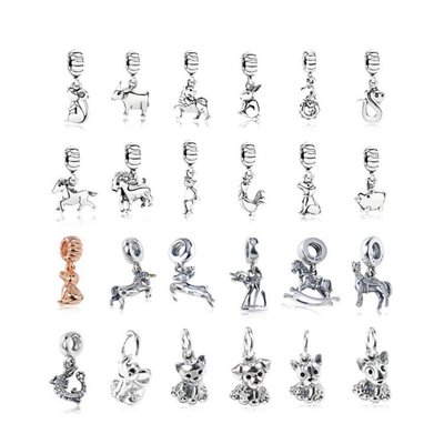 現貨Pandora 潘朵拉歐美新款手鏈DIY串飾配件 S925純銀 多款動物十二生肖明星同款熱銷