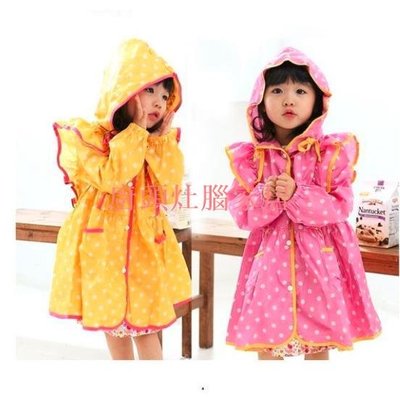 【廚頭灶腦家居】大促最後一天 INS熱銷韓國時尚可愛雙排扣雨衣公主雨衣兒童時尚雨衣