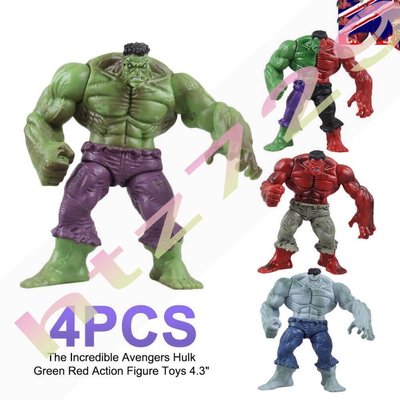 漫威！4pcs/se t復仇者聯盟公仔 反浩克裝甲綠巨人手辦 四款Hulk袋裝模型-尚可佳