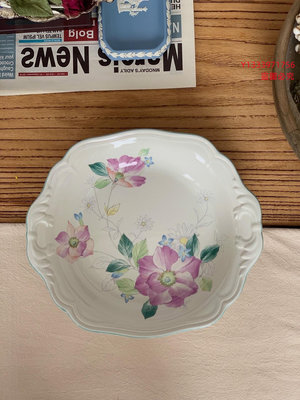 日本中古米卡薩Mikasa浮雕餐盤深盤直徑約22cm-24 古玩 老物件 收藏【二手】【木清院】-2468