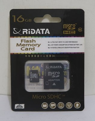 錸德 Ridata  micro SDHC 16GB 記憶卡(附SD轉卡)