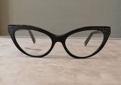 DSquared 2 DQ5029 Muriel黑色水鑽貓眼款眼鏡- outlet