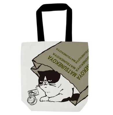日本🇯🇵購入 厭世表情貓咪 臭臉賓士貓 托特包 A4 現貨在台 手提袋 帆布袋 賓士貓 打掃貓咪 可放A4 現貨