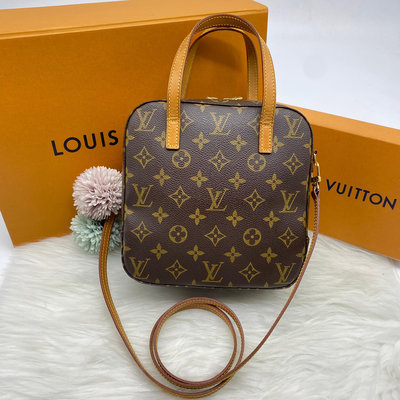 【哈極品】美品《Louis Vuitton LV 老花字紋 豆腐二用包/斜背包/肩背包/手提包》