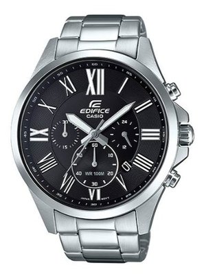 【萬錶行】CASIO EDIFICE 高檔羅馬經典三眼指針腕錶 EFV-500D-1A