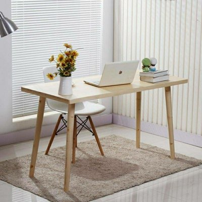 實木電腦桌書桌現代簡約雙人辦公桌寫字臺家用松木兒童學習桌北歐-追夢