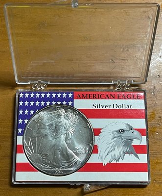 （中外錢幣－1） 1994年美國鷹揚銀幣壹盎司U N C品相含原廠盒裝