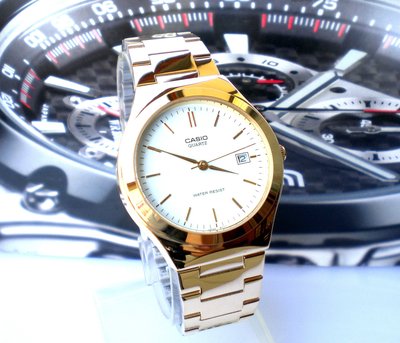 CASIO手錶 經緯度鐘錶 日期顯示 型男 情人節禮物 金色石英指針錶 公司貨【超低價1190】MTP-1170N-7A