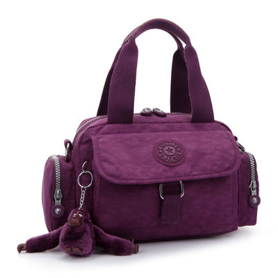 Kipling 猴子包 K19902 紫色 多夾層拉鍊款輕量手提斜背包肩背包 大容量 旅遊 防水 限時優惠