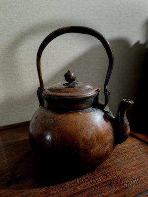 新 日本老銅壺內鍍錫容量650毫升左右重285克不漏水