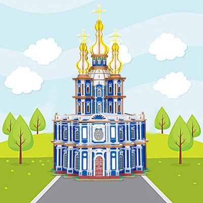 立體拼圖世界名建筑俄羅斯地標斯莫爾尼大教堂3D木質立體模型成人拼圖擺件