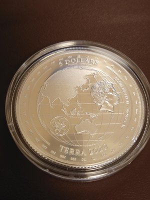 2020 1 oz Tokelau Terra 1英兩普鑄銀幣 (含銀 99.9%,稀有, 未使用)