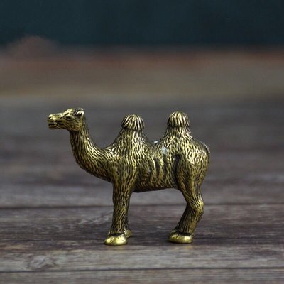 現貨熱銷-【紀念幣】古玩銅器純銅駱駝銅器擺件小桌面擺飾古董收藏純銅駱駝筆架