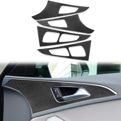 適用于12-18款奧迪A6 碳纖維內飾改裝車門板內飾條裝飾框貼紙配件