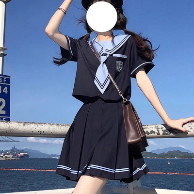 jk製服 夏服日係水手服套裝學院風水手裝短袖襯衫百褶裙兩件套裝女