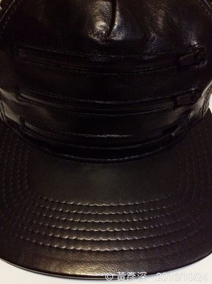 Stampd 3 Zipper Leather Cap 真皮 小羊皮 LA Genuine Leather 皮帽 黑色